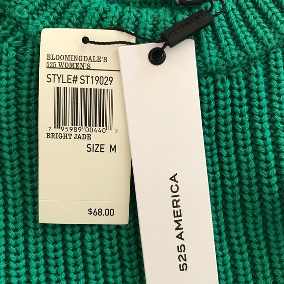 NWT 525 America Bloomingdales Bright Jade Sweater - Picture 5 of 10